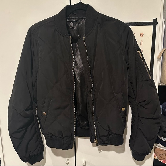 Aqua bomber jacket gold zippers - Picture 1 of 1